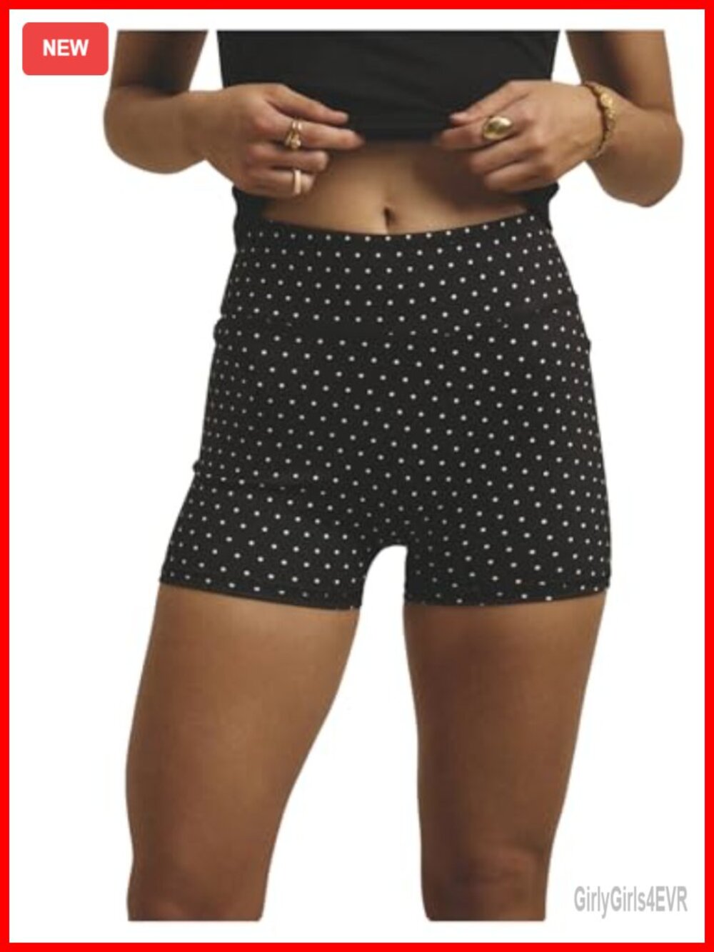 Women's Polka Dots Biker Shorts Athletic Workout Gym Yoga Shorts